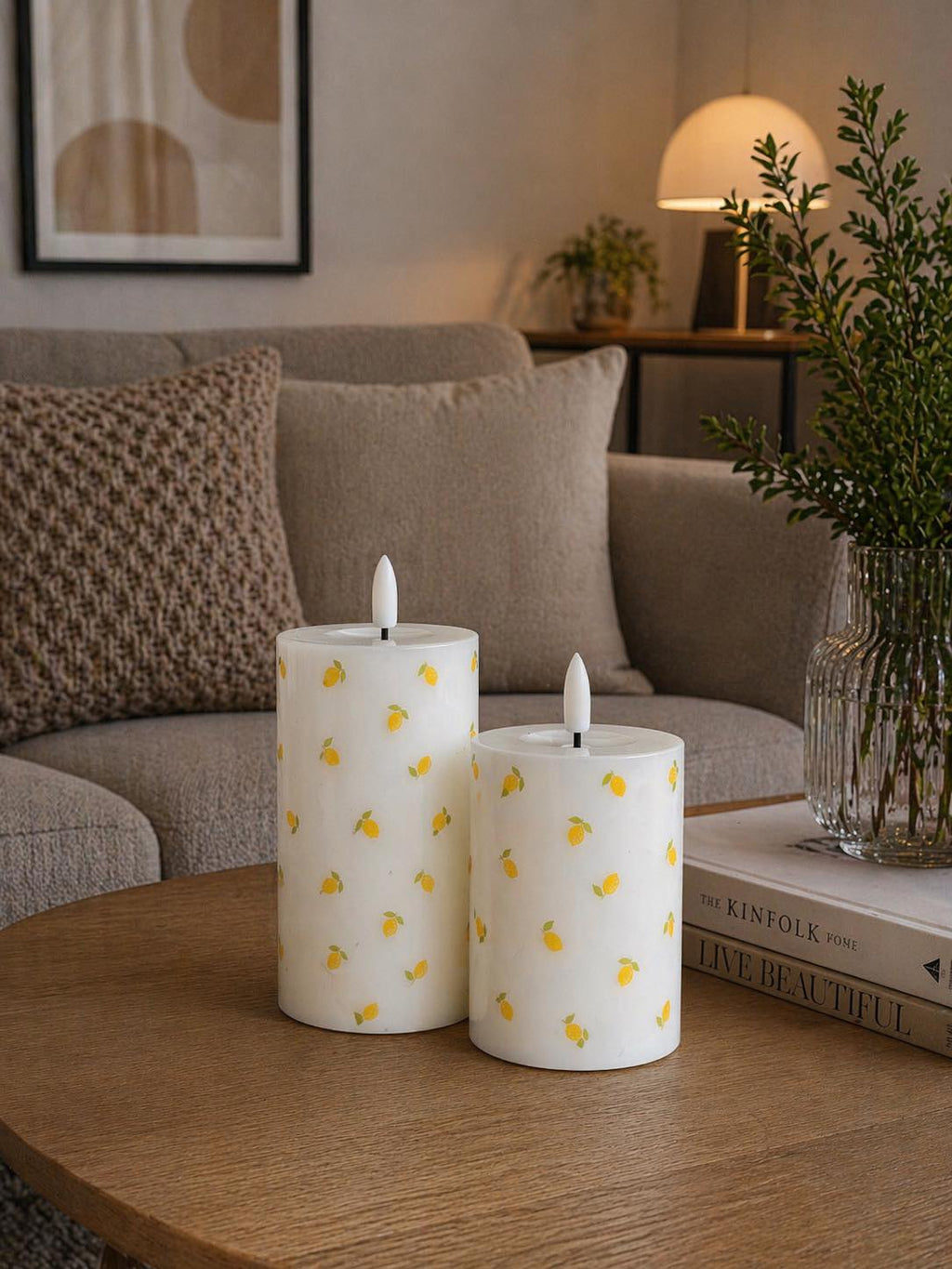 LED Blockljus TWINKLE Citrus - Set med 2 st