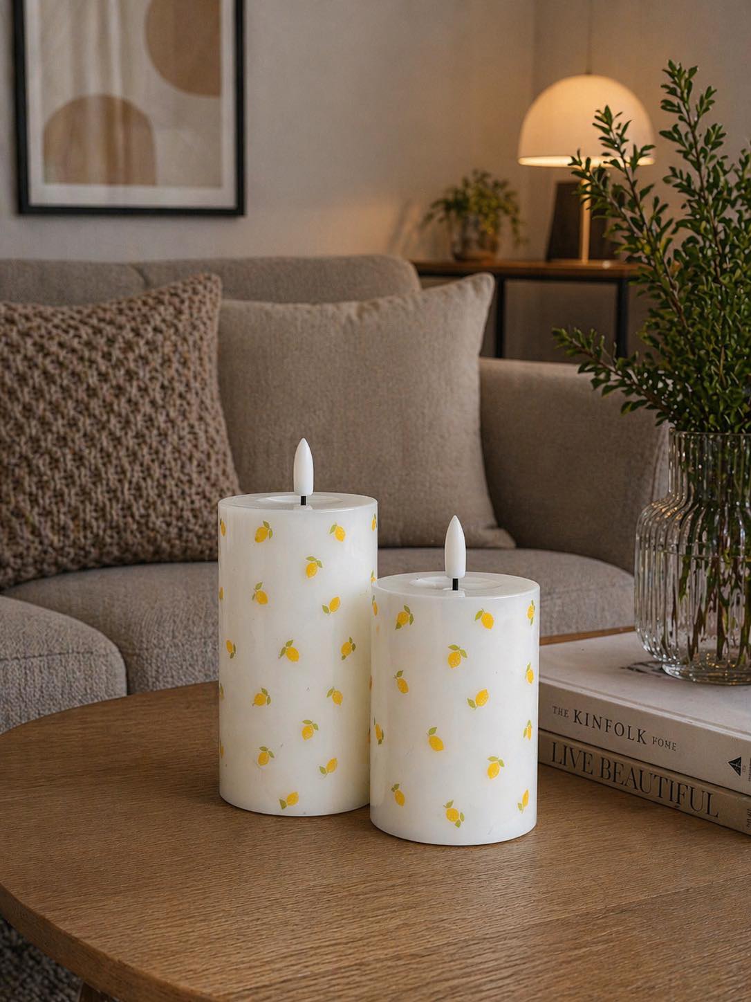 LED Blockljus TWINKLE Citrus - Set med 2 st