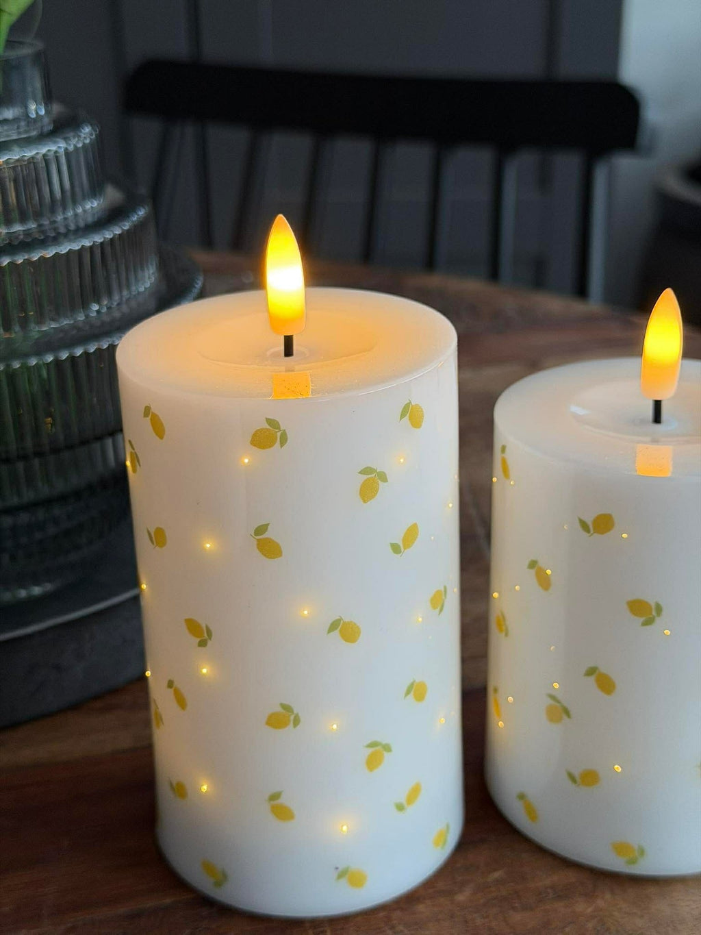 LED Blockljus TWINKLE Citrus - Set med 2 st