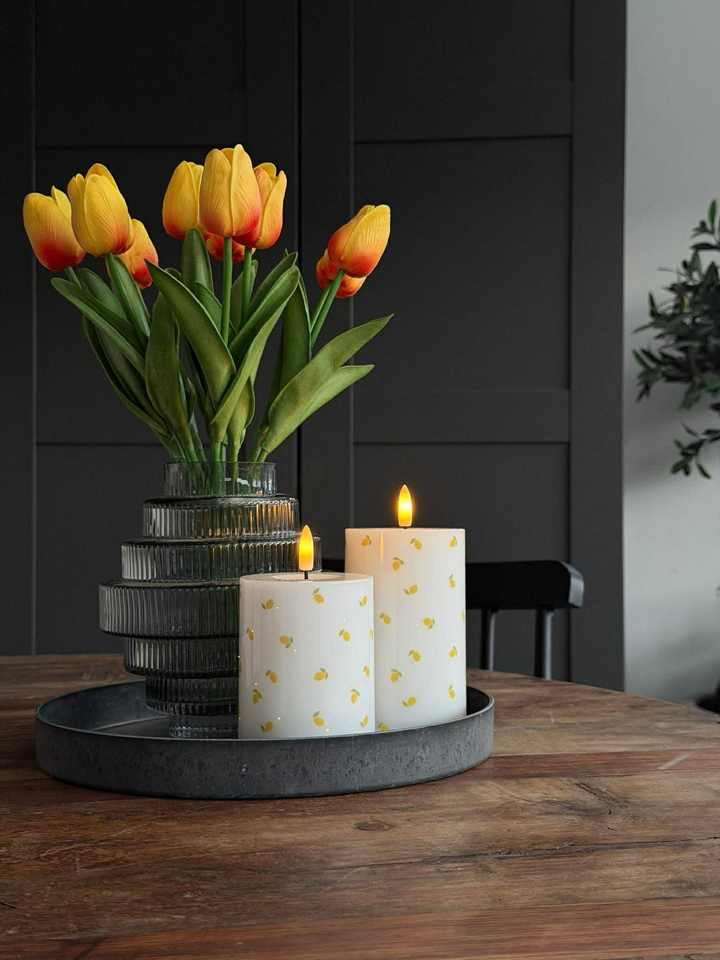 LED Blockljus TWINKLE Citrus - Set med 2 st
